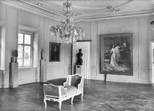 Schloss Pillnitz, Bergpalais, Zimmer : Raumansicht. Interimsquartier der Dresdner Gemäldegalerie in Schloss Pillnitz