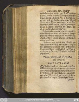 Von entlehnen/ Schulden/ und außleihen. Das XXXVI. Capitel.