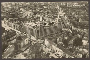Ansichtskarte Karstadt-Gebäude aus der Vogelperspektive, Hermannplatz [1/4]