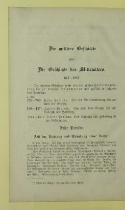 Die mittlere Geschichte oder Die Geschichte des Mittelalters. 375 - 1517