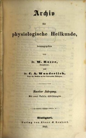 Archiv für physiologische Heilkunde. 2, 2. 1843