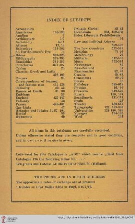 Index of Subjects