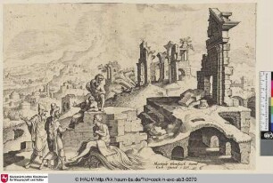 [Job on the Dunghill with his Wife and three Friends; Hiob auf dem Misthaufen]
