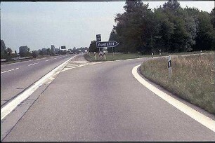 Ausfahrt Ost von Hauptfahrbahn Ost (Basel Richtung Karlsruhe)
