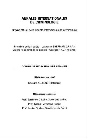 Annales internationales de criminologie