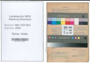 Entnazifizierung Walter Ramer , geb. 24.04.1890 (Techn.Leiter)