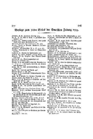 Beylage zum 51ten Stück der Deutschen Zeitung 1795