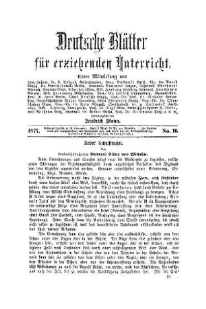 Ueber Schulstrafen