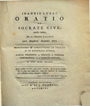 Oratio de Socrate cive