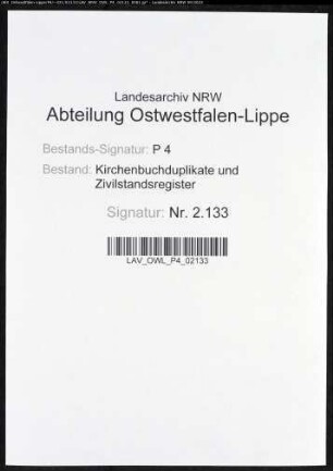 Kirchenbuchduplikat der evangelische-reformierten Gemeinde Wiblingwerde, Kreis Altena (GHT 1819-1843). (Gemeinde: Evangelisch-Reformierte Gemeinde)