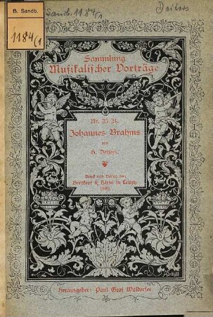 Johannes Brahms von H. Deiters : [Umschlagtitel.], 1