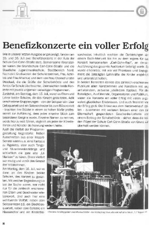 Benefizkonzerte ein voller Erfolg