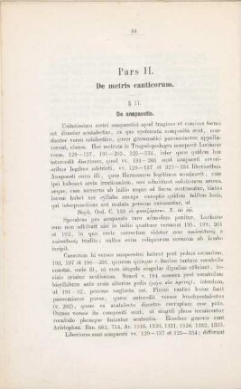 Pars II. De metris canticorum.