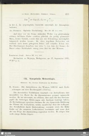 2 K. Synoptische Meteorologie
