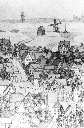 Treuen. Stadtansicht mit Bockmühle, aus: Sächsische Heimatblätter, Nr. 2, 1975