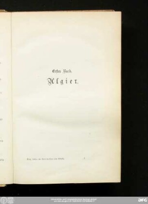 Erstes Buch. Algier.