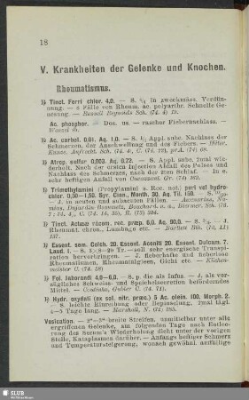 V. Krankheiten der Gelenke und Knochen