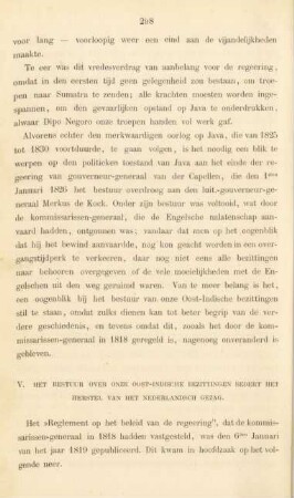 V. Het bestuur over onze Oost-indische bezittingen sedert het herstel van het Nederlandsch gezag