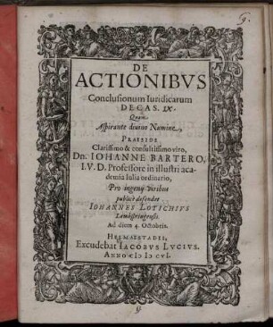De Actionibus Conclusionum Iuridicarum Decas