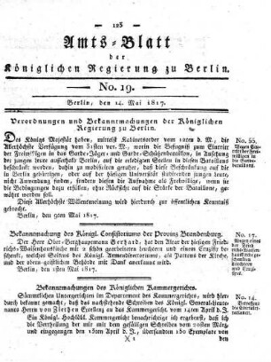 No. 19, 14. Mai 1817