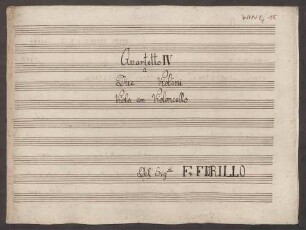 Quartets, vl (2), vla, vlc, D-Dur - Musiksammlung der Grafen zu Toerring-Jettenbach 15 : [vlc:] Quartetto IV a Due Violini, Viola con Violoncello Del Sig|r|e F. FIORILLO