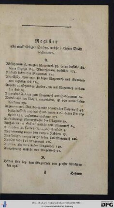 Register aller merkwürdigen Sachen, welche in diesem Buche vorkommen.