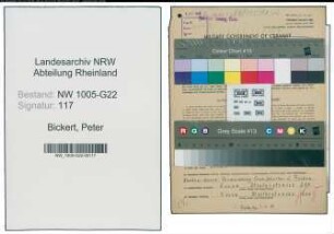 Entnazifizierung Peter Bickert , geb. 09.08.1907 (Metzger)