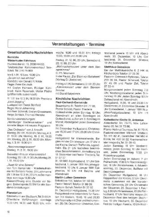 Veranstaltungen - Termine