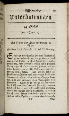 45 Stück. den 12 Junii 1771.