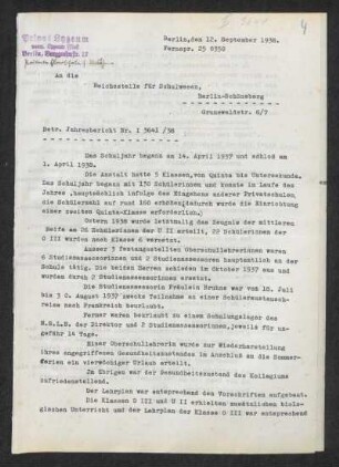 1937/38: Jahresbericht ... - 1937/38