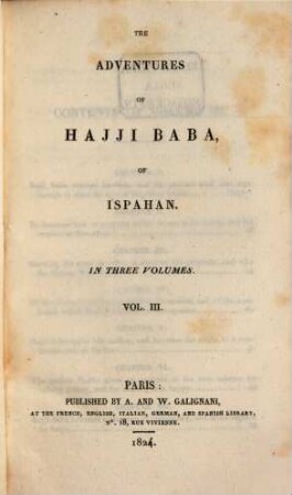 The adventures of Hajji Baba, of Ispahan : in three volumes, 3