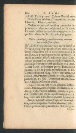 Cap. 21, de ellipsi praepositionum in nominibus causae & mensurae.