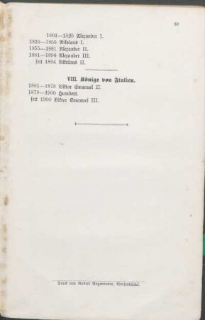 VIII. Könige von Italien.