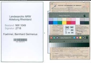 Entnazifizierung Bernhard Germanus Foehmer , geb. 03.12.1907 (Tabakkaufmann)
