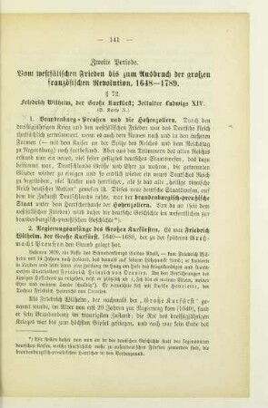 Zweite Periode. Vom westfälischen Frieden bis zum Ausbruch der großen französischen Revolution, 1648-1789