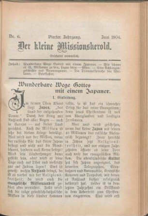 Nr. 6. Vierter Jahrgang. Juni 1904.