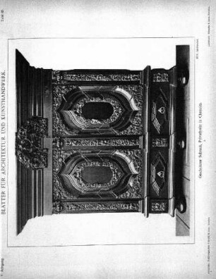 Tafel 63: Geschnitzter Schrank, Privatbesitz in Chemnitz. 1.