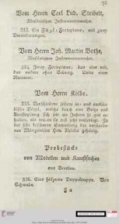 Probestücke von Modellen und Kunstsachen aus Breslau