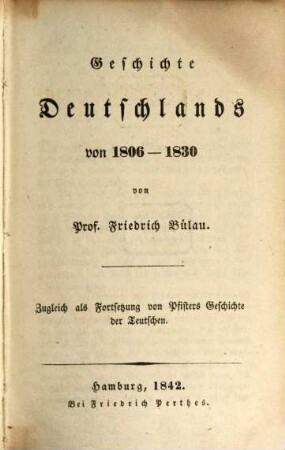 Geschichte Deutschlands von 1806 - 1830