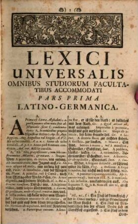 Novum lexicon universale latino-germanicum et germanico-latinum