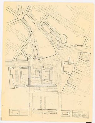 Schauspielhaus, Hannover Wettbewerb: Vorläufiger Lageplan 1:1000 Hochebene, 2. Bauabschnitt