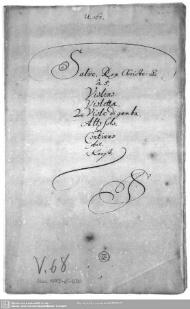 Salve rex Christe o fons misericordiae - Mus.1889-E-500 : A, strings, org