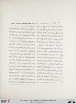 16: Bericht über die Gesamtsitzung des Österr. Archäologischen Institutes 1913