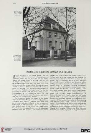 Merksätze über das Hängen der Bilder
