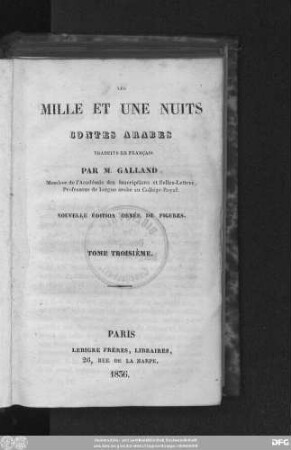 T. 3: Les mille et une Nuits : Contes arabes