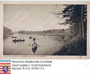 Darmstadt, Oberwaldhaus mit Steinbrücker Teich bei Darmstadt