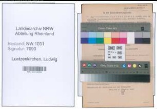 Entnazifizierung Ludwig Luetzenkirchen , geb. 19.05.1890 (Regierungsinspektor)