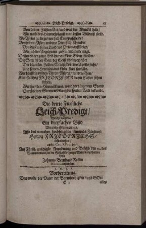 Die dritte Fürstliche Leich-Predigt.