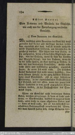 Achtes Kapitel. Vom Ausarten und Verädeln der Gewächse, wie auch von der Fortpflanzung verädelter Gewächse