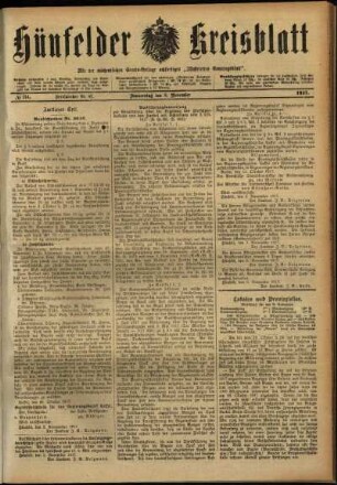 Ausgabe vom Donnerstag, den 08. November 1917.